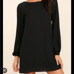 Lulus long sleeve black shift dress